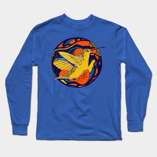 Orange Blue Circle of The Hummingbird Long Sleeve T-Shirt